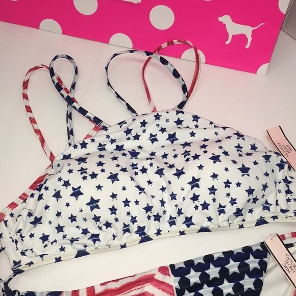 NEW ❤️PINK VICTORIA SECRET BIKINI SET 4th of July - Picture 2 of 6